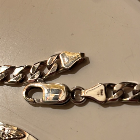 NWOT Italian Curb 925 Medical Bracelet - Picture 2 of 9